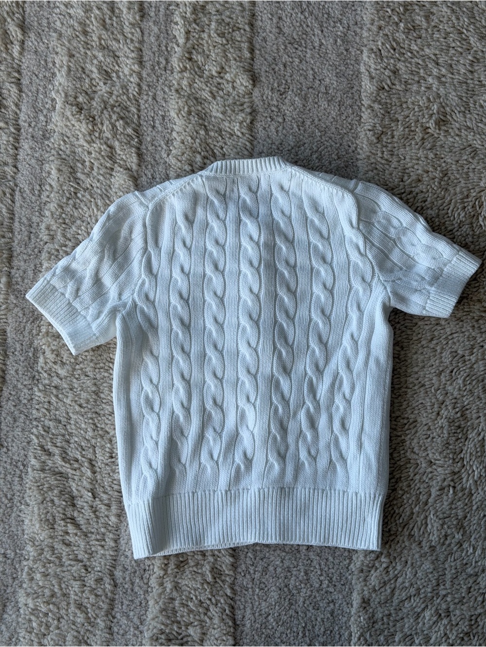 Ralph Lauren White Short Sleeve Cable-Knit Cardigan - Picture 8 of 8